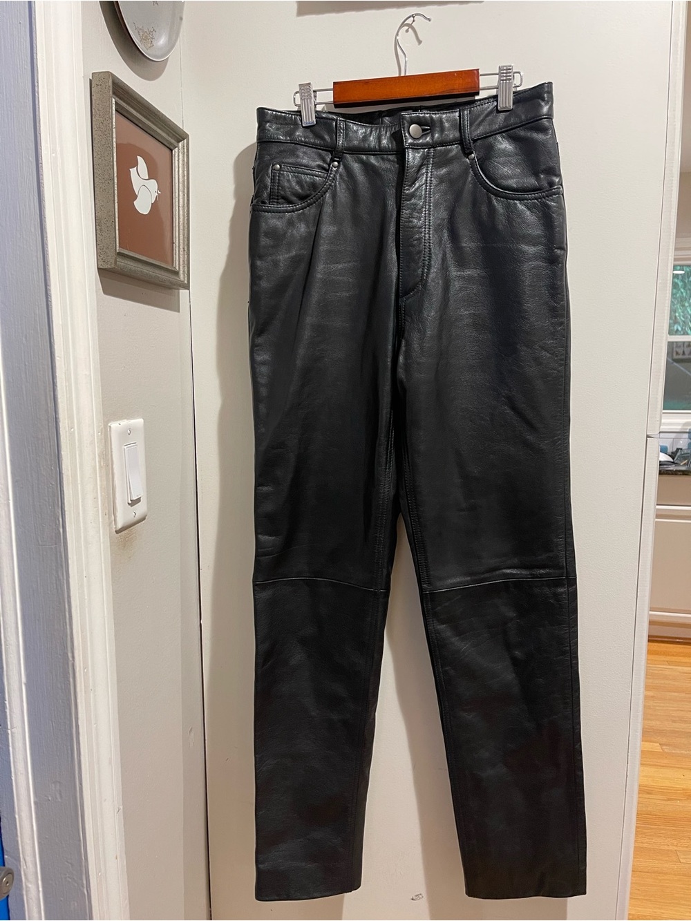 READ Maxima Wilsons Women Leather Pants Straight Leg 28”x29” Motorcycle Biker